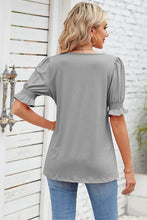 Load image into Gallery viewer, Smocked Square Neck Short Sleeve T-Shirt