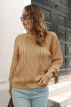 Load image into Gallery viewer, Cable-Knit Turtleneck Sweater