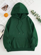 Load image into Gallery viewer, Drawstring Dropped Shoulder Hoodie