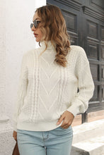 Load image into Gallery viewer, Cable-Knit Turtleneck Sweater