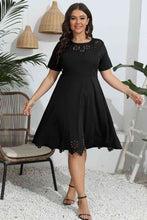 Load image into Gallery viewer, Plus Size Round Neck Openwork Dress
