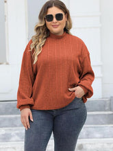 Load image into Gallery viewer, Plus Size Mock Neck Long Sleeve Knit Top