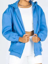Load image into Gallery viewer, Zip-Up Drawstring Hoodie