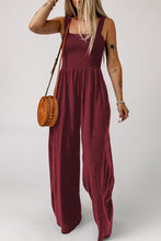 Load image into Gallery viewer, Smocked Square Neck Wide Leg Jumpsuit with Pockets