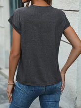Load image into Gallery viewer, Half Button Round Neck T-Shirt