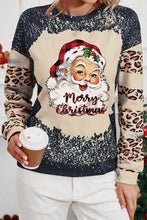 Load image into Gallery viewer, Santa Graphic Leopard Dropped Shoulder Sweatshirt