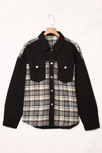 Load image into Gallery viewer, Plaid Pocketed Button Up Denim Jacket
