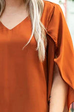 Load image into Gallery viewer, Plus Size V-Neck Petal Sleeve Blouse