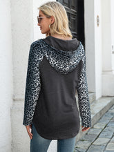 Load image into Gallery viewer, Leopard Raglan Sleeve Hoodie