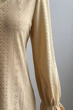Load image into Gallery viewer, Eyelet V-Neck Flounce Sleeve Blouse