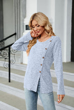 Load image into Gallery viewer, Buttoned Long Sleeve Slit Top