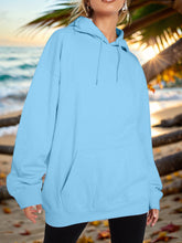 Load image into Gallery viewer, Drawstring Dropped Shoulder Hoodie