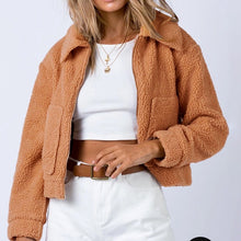 Load image into Gallery viewer, Long Sleeve Collared Neck Sherpa Jacket