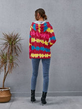 Load image into Gallery viewer, Contrast Quarter Zip Dropped Shoulder Hoodie