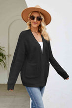 Load image into Gallery viewer, Open Front Long Sleeve Cardigan with Pockets