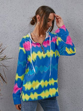 Load image into Gallery viewer, Contrast Quarter Zip Dropped Shoulder Hoodie