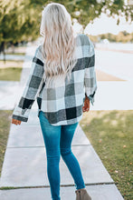 Load image into Gallery viewer, Plaid Button Up Dropped Shoulder Jacket