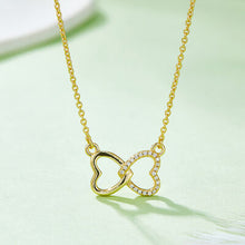 Load image into Gallery viewer, Moissanite 925 Sterling Silver Heart Bow Necklace