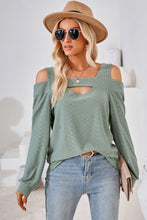 Load image into Gallery viewer, Cutout Square Neck Cold Shoulder T-Shirt