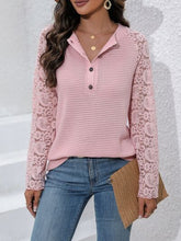 Load image into Gallery viewer, Half Button Raglan Sleeve Blouse