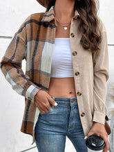 Load image into Gallery viewer, Contrast Plaid Print Dropped Shoulder Shirt