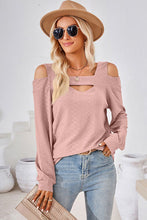 Load image into Gallery viewer, Cutout Square Neck Cold Shoulder T-Shirt