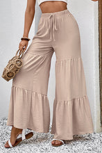 Load image into Gallery viewer, Drawstring Waist Tiered Flare Culottes