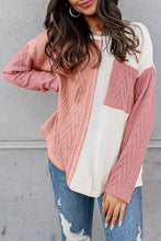 Load image into Gallery viewer, Full Size Color Block Cable-Knit Sweater