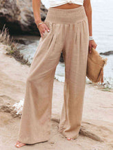 Load image into Gallery viewer, Full Size Smocked Waist Wide Leg Pants