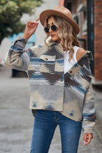 Load image into Gallery viewer, Printed Collared Neck Jacket
