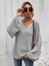 Load image into Gallery viewer, V-Neck Dropped Shoulder Sweater