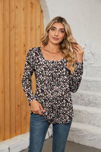 Load image into Gallery viewer, Printed Square Neck Long Sleeve Blouse