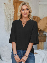 Load image into Gallery viewer, Eyelet Notched Half Sleeve T-Shirt