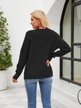 Load image into Gallery viewer, Round Neck Dropped Shoulder Sweater