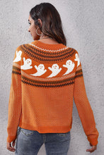 Load image into Gallery viewer, Ghost Pattern Round Neck Long Sleeve Sweater