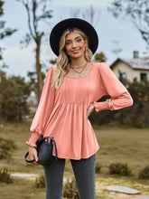 Load image into Gallery viewer, Puff Sleeve Pleated Blouse