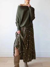 Load image into Gallery viewer, Full Size Boat Neck Batwing Sleeve Knit Top