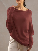 Load image into Gallery viewer, Full Size Boat Neck Batwing Sleeve Knit Top