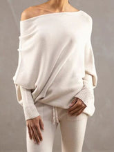 Load image into Gallery viewer, Full Size Boat Neck Batwing Sleeve Knit Top