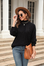 Load image into Gallery viewer, Cable-Knit Turtle Neck Long Sleeve Sweater
