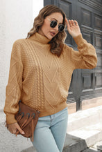 Load image into Gallery viewer, Cable-Knit Turtleneck Sweater