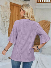 Load image into Gallery viewer, Eyelet Notched Half Sleeve T-Shirt