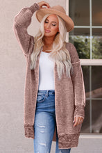 Load image into Gallery viewer, Woven Right Heathered Open Front Longline Cardigan