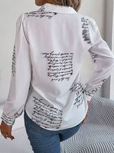 Load image into Gallery viewer, Letter Printed Button Up Long Sleeve Blouse