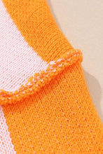 Load image into Gallery viewer, Checkered Exposed Seam Drooped Shoulder Sweater