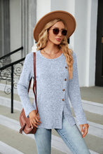 Load image into Gallery viewer, Buttoned Long Sleeve Slit Top