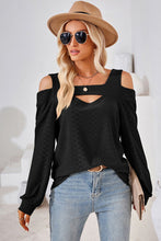 Load image into Gallery viewer, Cutout Square Neck Cold Shoulder T-Shirt