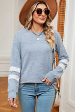 Load image into Gallery viewer, Striped Heathered Round Neck T-Shirt