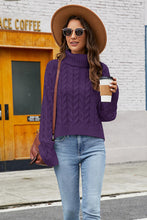 Load image into Gallery viewer, Turtleneck Cable-Knit Long Sleeve Sweater
