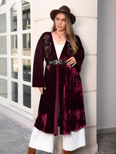 Load image into Gallery viewer, Plus Size Printed Open Front Long Sleeve Cardigan